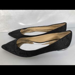 🎉 Host Pick! 🎉 Elegant Badgley Mischka Brocade Jeweled Heel Pointy Toe Flats